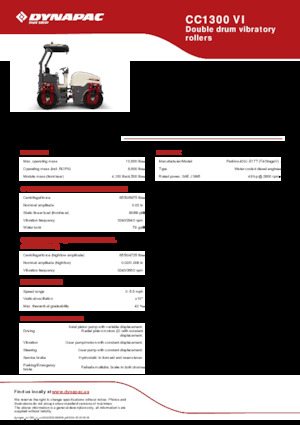 Тандемни вибрационни валяци Dynapac CC1300 VI