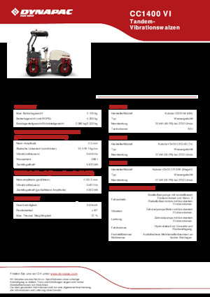 Тандемни вибрационни валяци Dynapac CC1400 VI
