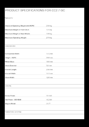 Тандемни вибрационни валяци Caterpillar CC2.7 GC
