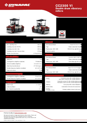 Тандемни вибрационни валяци Dynapac CC2300 VI