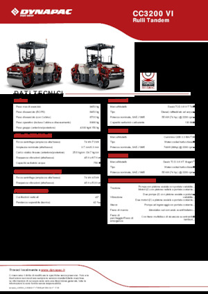 Тандемни вибрационни валяци Dynapac CC3200 VI