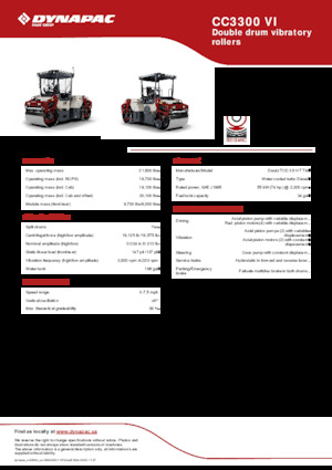 Тандемни вибрационни валяци Dynapac CC3300 VI