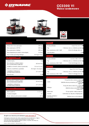 Тандемни вибрационни валяци Dynapac CC3300 VI