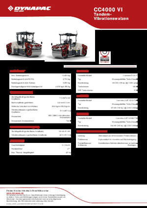 Тандемни вибрационни валяци Dynapac CC4000 VI