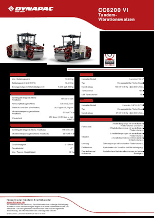 Тандемни вибрационни валяци Dynapac CC6200 VI