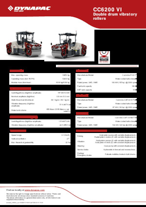 Тандемни вибрационни валяци Dynapac CC6200 VI