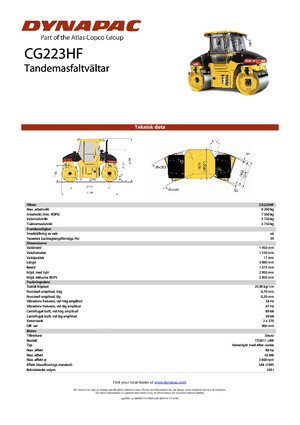 Тандемни вибрационни валяци Dynapac CG 223 HF