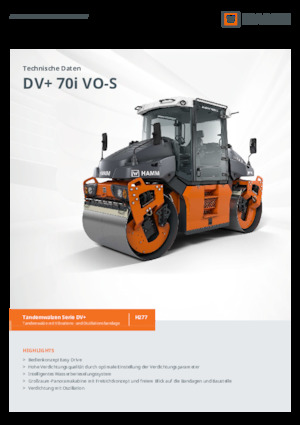 Тандемни вибрационни валяци Hamm DV+ 70i VO-S