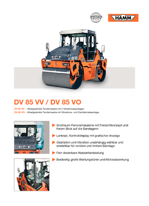 Тандемни вибрационни валяци Hamm DV 85 VV