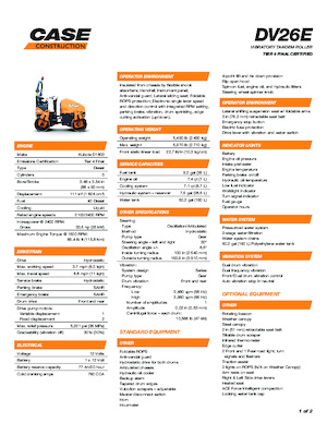 Тандемни вибрационни валяци Case DV26E
