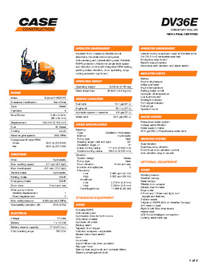 Тандемни вибрационни валяци Case DV36E