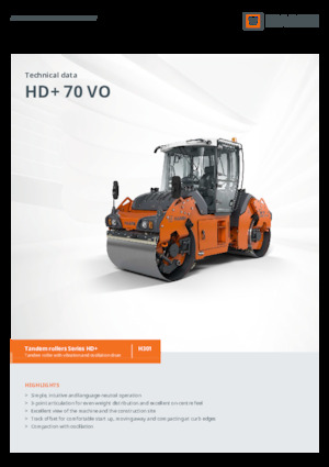 Тандемни вибрационни валяци Hamm HD+ 70 VO