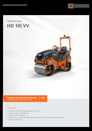 Тандемни вибрационни валяци Hamm HD 10i VV