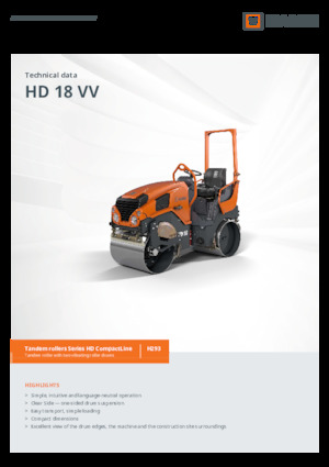 Тандемни вибрационни валяци Hamm HD 18 VV