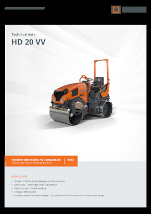 Тандемни вибрационни валяци Hamm HD 20 VV