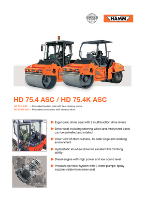 Тандемни вибрационни валяци Hamm HD 75,4 ASC