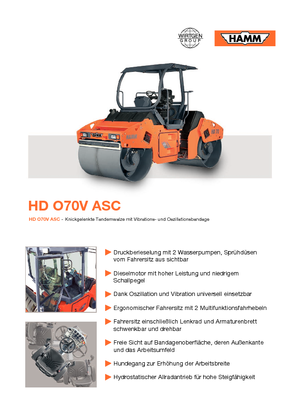 Тандемни вибрационни валяци Hamm HD O70 V ASC