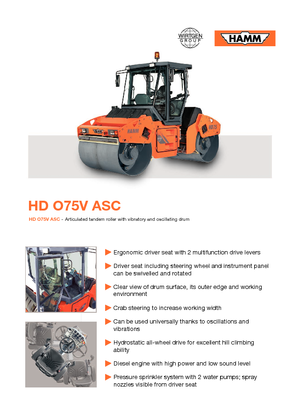 Тандемни вибрационни валяци Hamm HD O75 V ASC