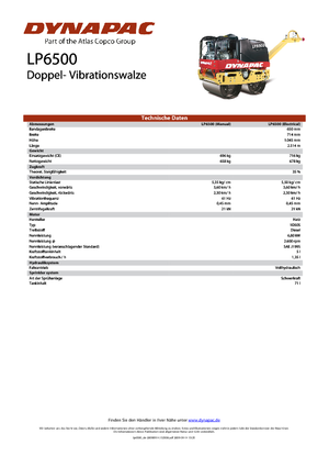 Тандемни вибрационни валяци Dynapac LP 6500