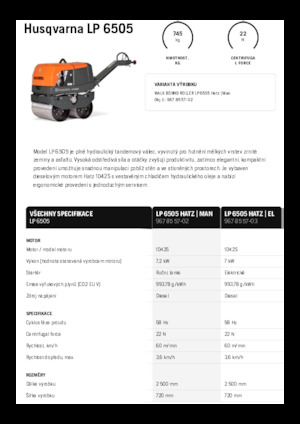 Тандемни вибрационни валяци Husqvarna LP 6505