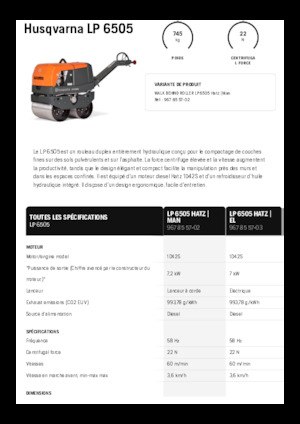 Тандемни вибрационни валяци Husqvarna LP 6505