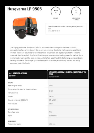 Тандемни вибрационни валяци Husqvarna LP 9505