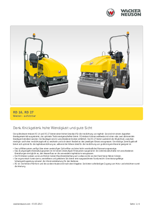 Тандемни вибрационни валяци Wacker Neuson RD 16-100