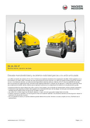 Тандемни вибрационни валяци Wacker Neuson RD 16-100