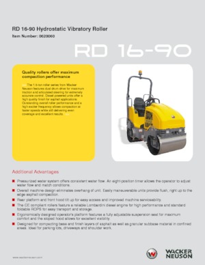 Тандемни вибрационни валяци Wacker Neuson RD 16-90