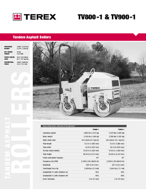 Тандемни вибрационни валяци Terex TV 900