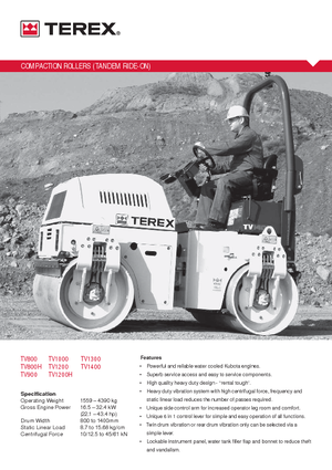 Тандемни вибрационни валяци Terex TV 900