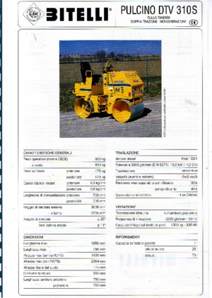Тандемни вибрационни валяци Bitelli DTV 310 S
