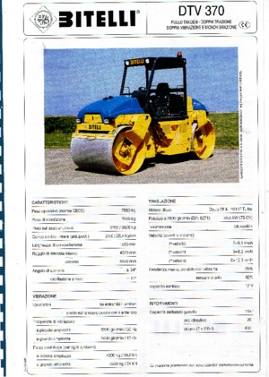 Тандемни вибрационни валяци Bitelli DTV 370
