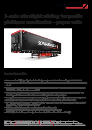 Полуремаркета с брезентова платформа Schwarzmüller 3-axle ultralight sliding tarpaulin platform semitrailer - paper rolls