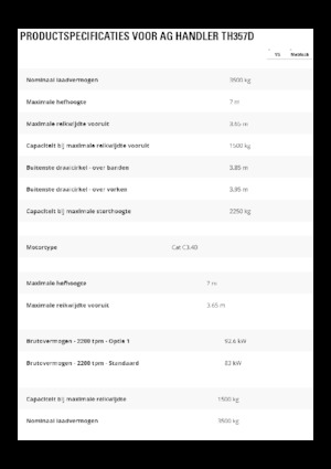 Телескопични манипулатори на материали Caterpillar TH357D