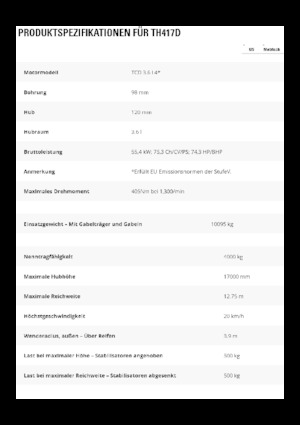 Телескопични манипулатори на материали Caterpillar TH417D