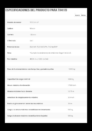 Телескопични манипулатори на материали Caterpillar TH417D