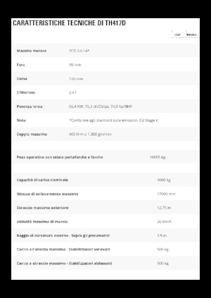 Телескопични манипулатори на материали Caterpillar TH417D