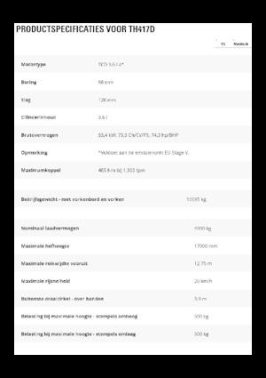 Телескопични манипулатори на материали Caterpillar TH417D