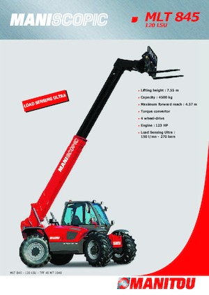 Телескопични манипулатори на материали Manitou MLT 845 120