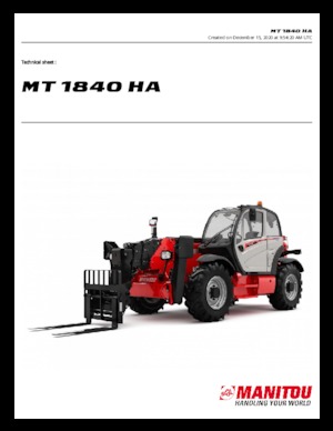 Телескопични манипулатори на материали Manitou MT 1840 HA