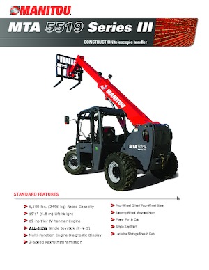 Телескопични манипулатори на материали Manitou MTA 5519