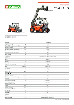 Телескопични манипулатори на материали Ausa T 144 H Plus