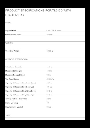 Телескопични манипулатори на материали Caterpillar TL943D With Stabilizers