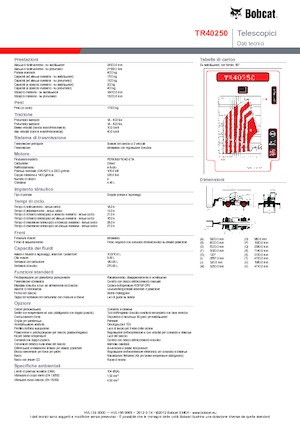 Телескопични товарачи с горна конструкция Bobcat TR40250