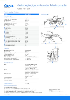 Телескопични товарачи с горна конструкция Genie GTH4016R