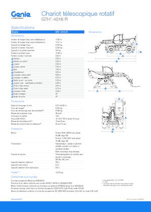 Телескопични товарачи с горна конструкция Genie GTH4016R