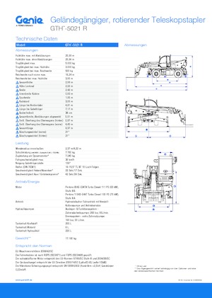 Телескопични товарачи с горна конструкция Genie GTH5021R