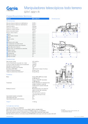 Телескопични товарачи с горна конструкция Genie GTH5021R