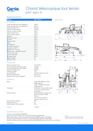 Телескопични товарачи с горна конструкция Genie GTH5021R